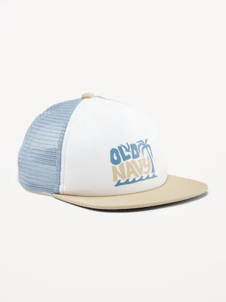 Logo-Graphic Flat-Brim Trucker Hat for Boys | Old Navy (US)