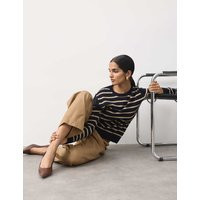 M&S Pure Cashmere Striped Crew Neck Jumper Midnight Navy | Marks & Spencer (UK)