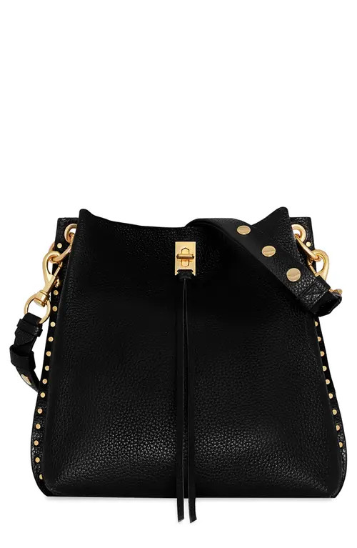 Rebecca Minkoff Darren Leather Shoulder Bag in Black/black at Nordstrom | Nordstrom