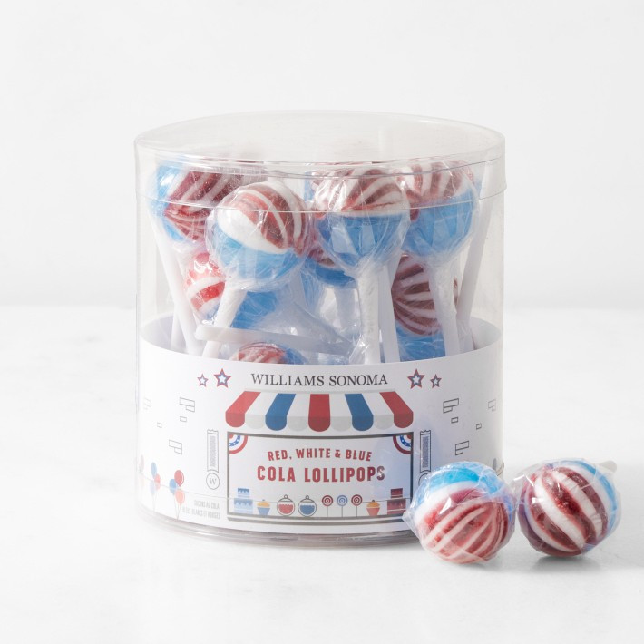 Williams Sonoma Red, White, &amp; Blue Cola Lollipops | Williams-Sonoma