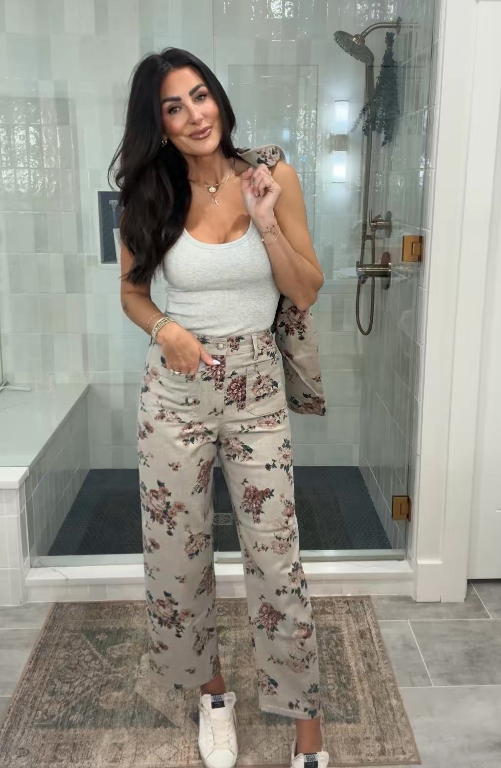 Floral denim - true to size 

#LTKTall #LTKOver40 #LTKootd