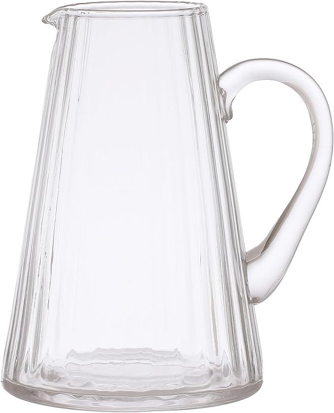 Bloomingville 8.25 Inches 60-Ounce Ribbed Glass, Clear Pitcher | Amazon (US)
