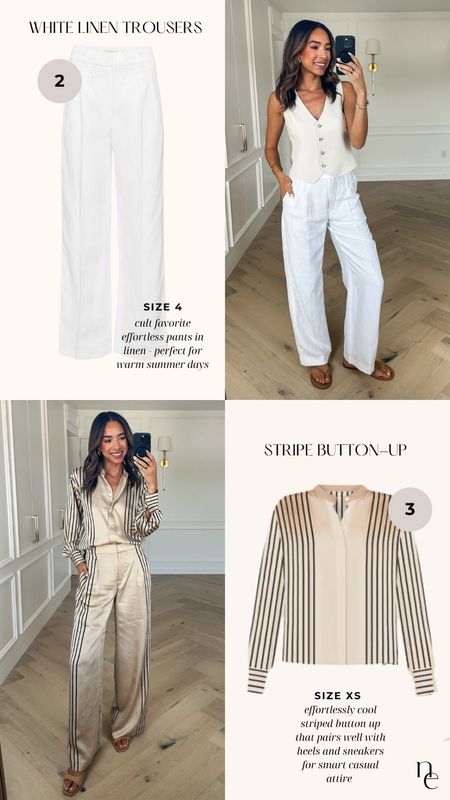 Your favorites from last week 🤍 Wearing size xs vest, size 4 white linen pants, size button up shirt and size 0 pants  (40% off right now!)


Office outfit 
Work outfit 
Summer outfit 
Workwear
Casual outfit 

#LTKfindsunder100 #LTKstyletip #LTKworkwear

#LTKSaleAlert