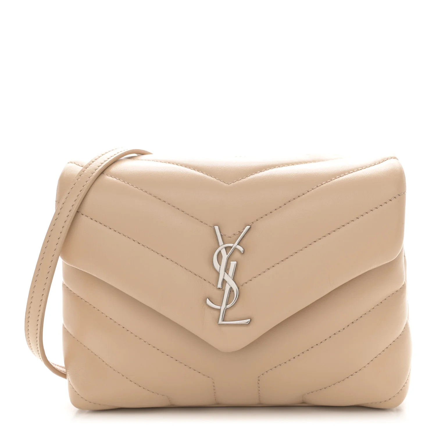 Calfskin Y Quilted Monogram Toy Loulou Crossbody Bag Nude Powder | FASHIONPHILE (US)