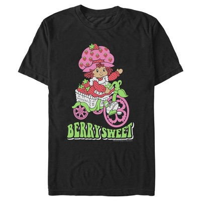 Men's Strawberry Shortcake Berry on a Cart  T-Shirt - Black - Small | Target