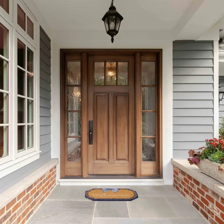 Bow Welcome Coir Outdoor Doormat, Blue and White, 30" x 18", by My Texas House | Walmart (US)