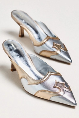Maeve Pointed-Toe Western Mule Heels | Anthropologie (US)