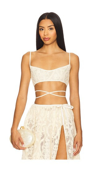 SAU LEE Amare Bralette in Cream. - size 10 | Revolve Clothing (Global)