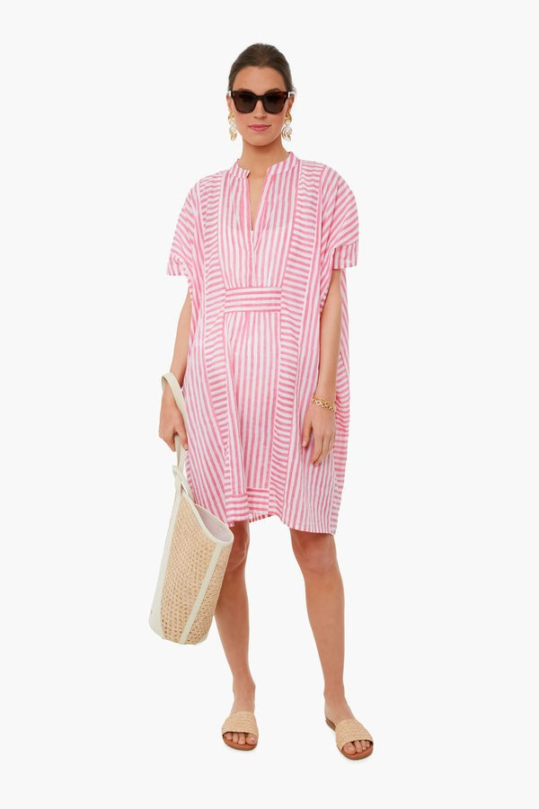 Exclusive Pink Stripe Emerson Short Caftan | Tuckernuck (US)