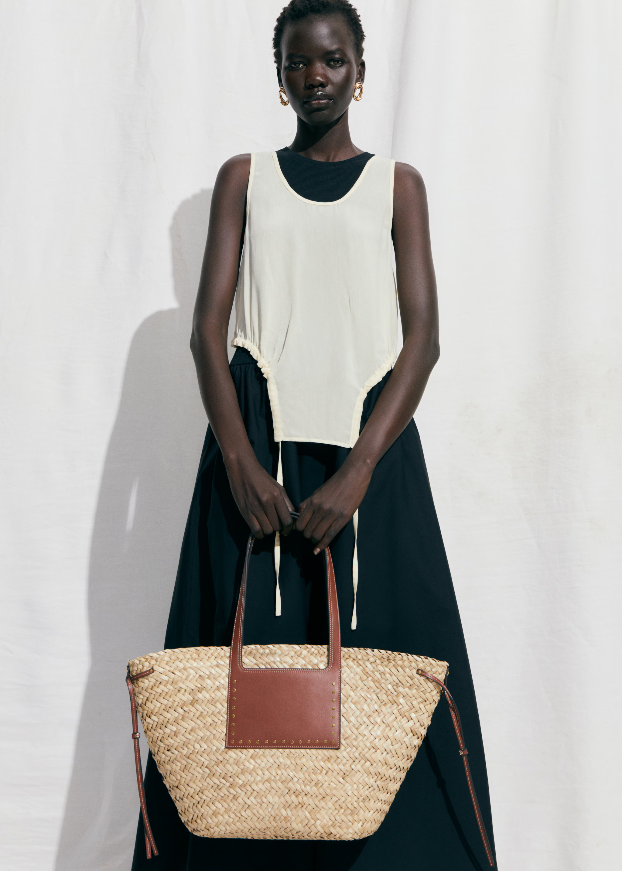 Double strap basket bag | MANGO (UK)