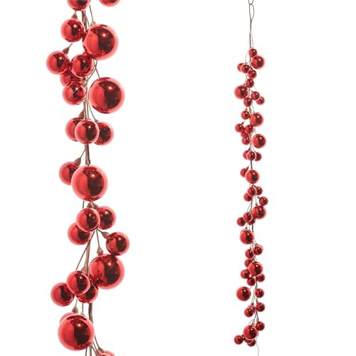 RAZ Imports - 4' Red Plastic Christmas Ball Garland | Amazon (US)