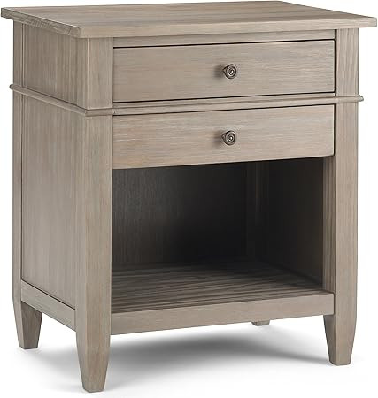 SIMPLIHOME Carlton 24 inches Wide Night Stand, Bedside table, Distressed Grey SOLID WOOD, Rectang... | Amazon (US)