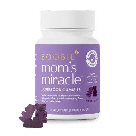 Boobie Bears Elderberry Lactation Gummies, Supporting Lactation with Milk-Boosting Superfoods, 60 Gummies | Walmart (US)