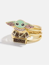 STAR WARS™ GROGU™ Ring Set - Gold/Green | BaubleBar (US)