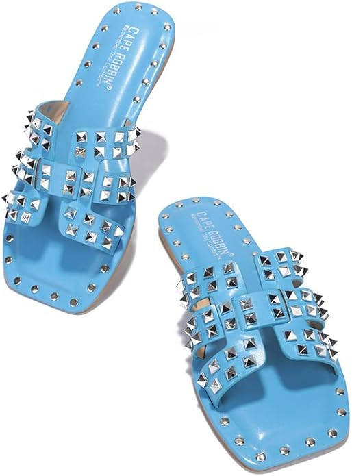 Cape Robbin Amisha Stylish Slide Sandals for Women - Studded Mules in Multiple Colors, Slip-On Wo... | Amazon (US)