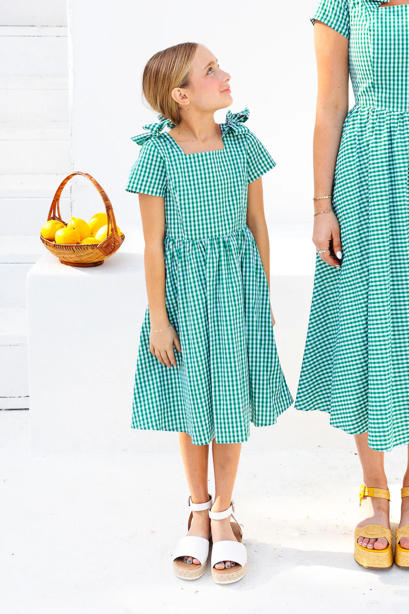 Mini Blakely Dress in Green Gingham | Ivy City Co