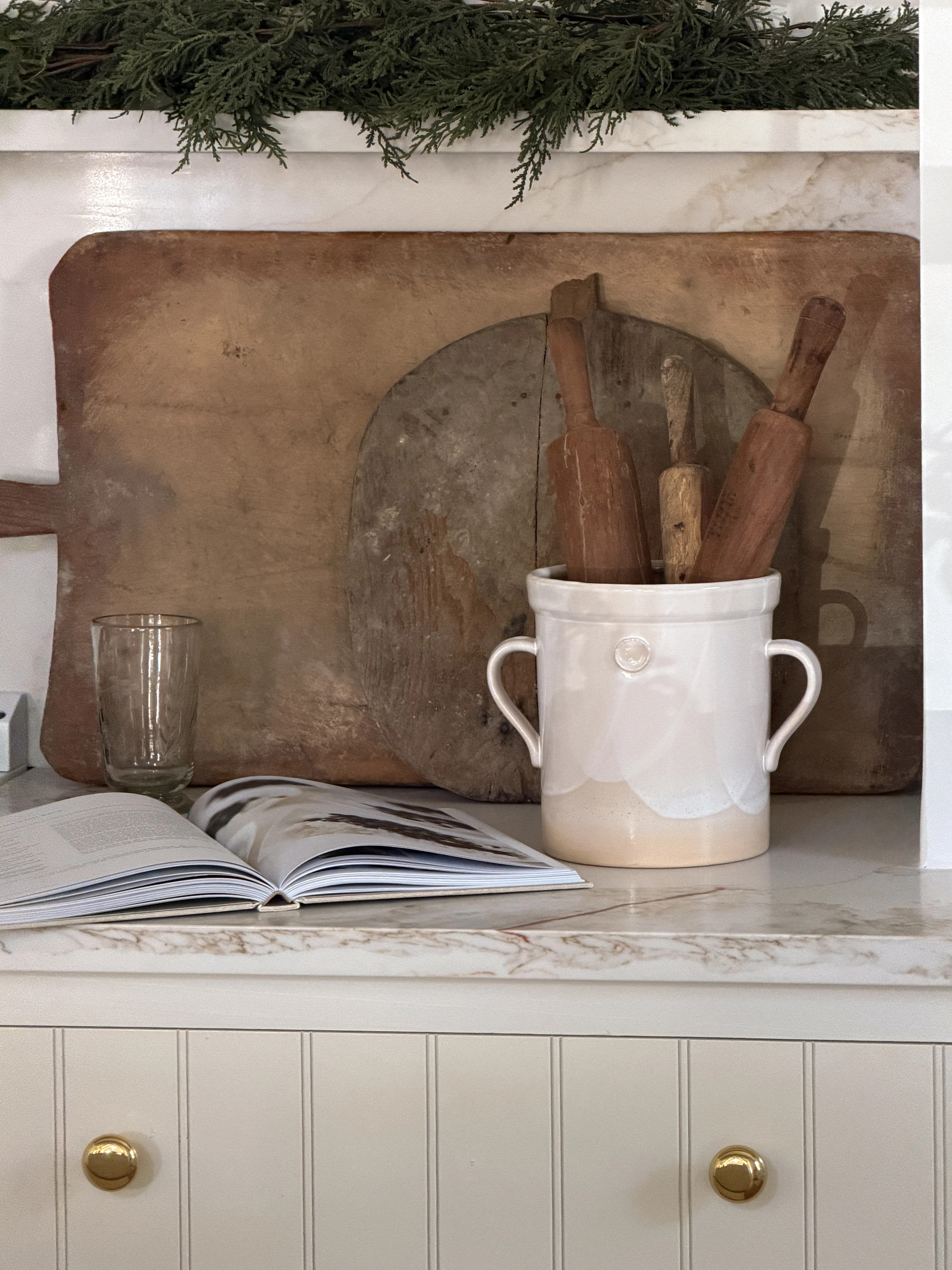 White Handthrown Crock | Cottage and Key