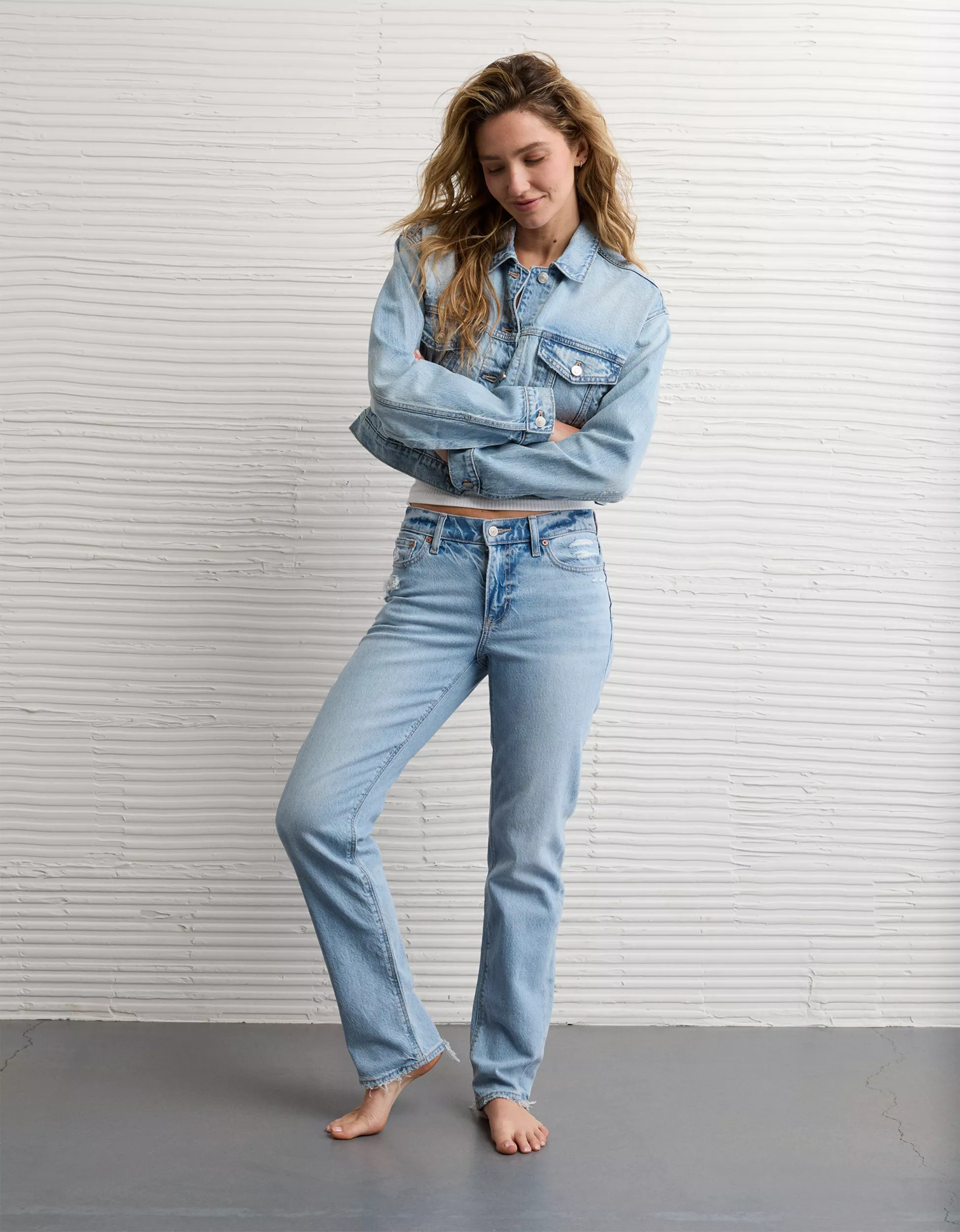 AE Cropped Denim Jacket | American Eagle Outfitters (US & CA)