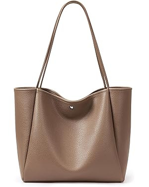 KALIDI 16L Tote Bag Vegan Leather Suede Carry All Shoulder Daily Casual Work Large Hobo Bag for W... | Amazon (US)
