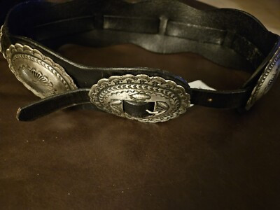 Ralph Lauren Iconic Runway RARE Vintage Black Leather Concha Western Belt Small  | eBay | eBay US