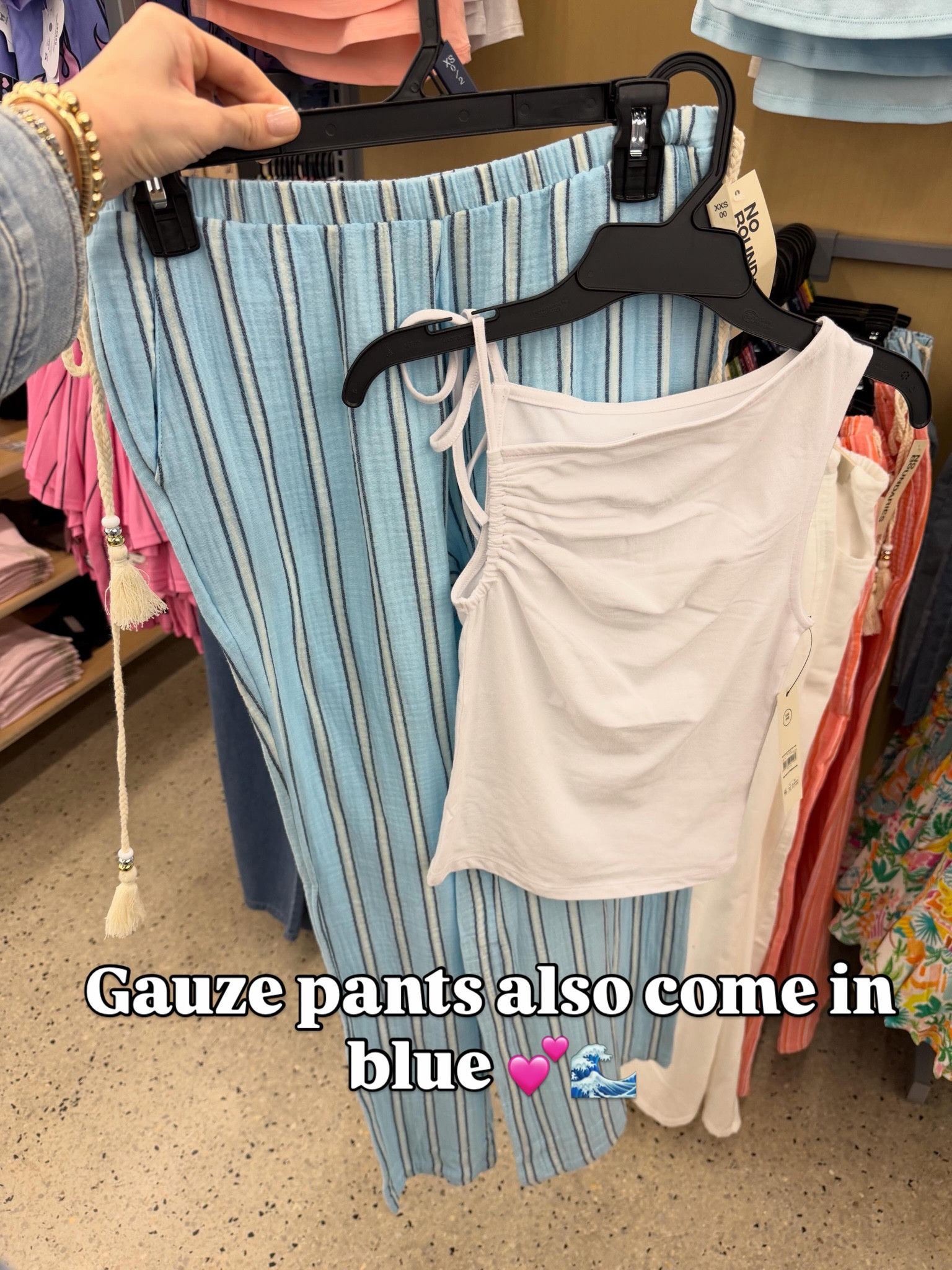 Gauze beach pants at Walmart, fit is tts