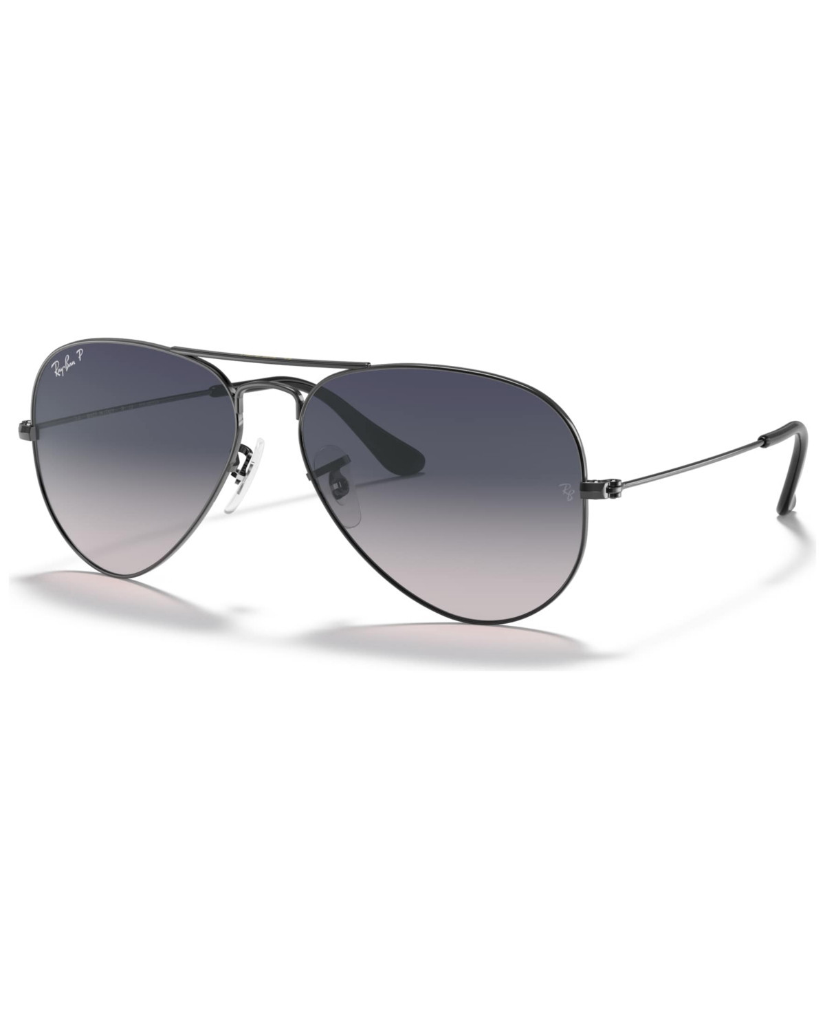 Ray-Ban Polarized Unisex Sunglasses, RB3025 Aviator Gradient - GUNMETAL DARK/BLUE POLAR | Macy's