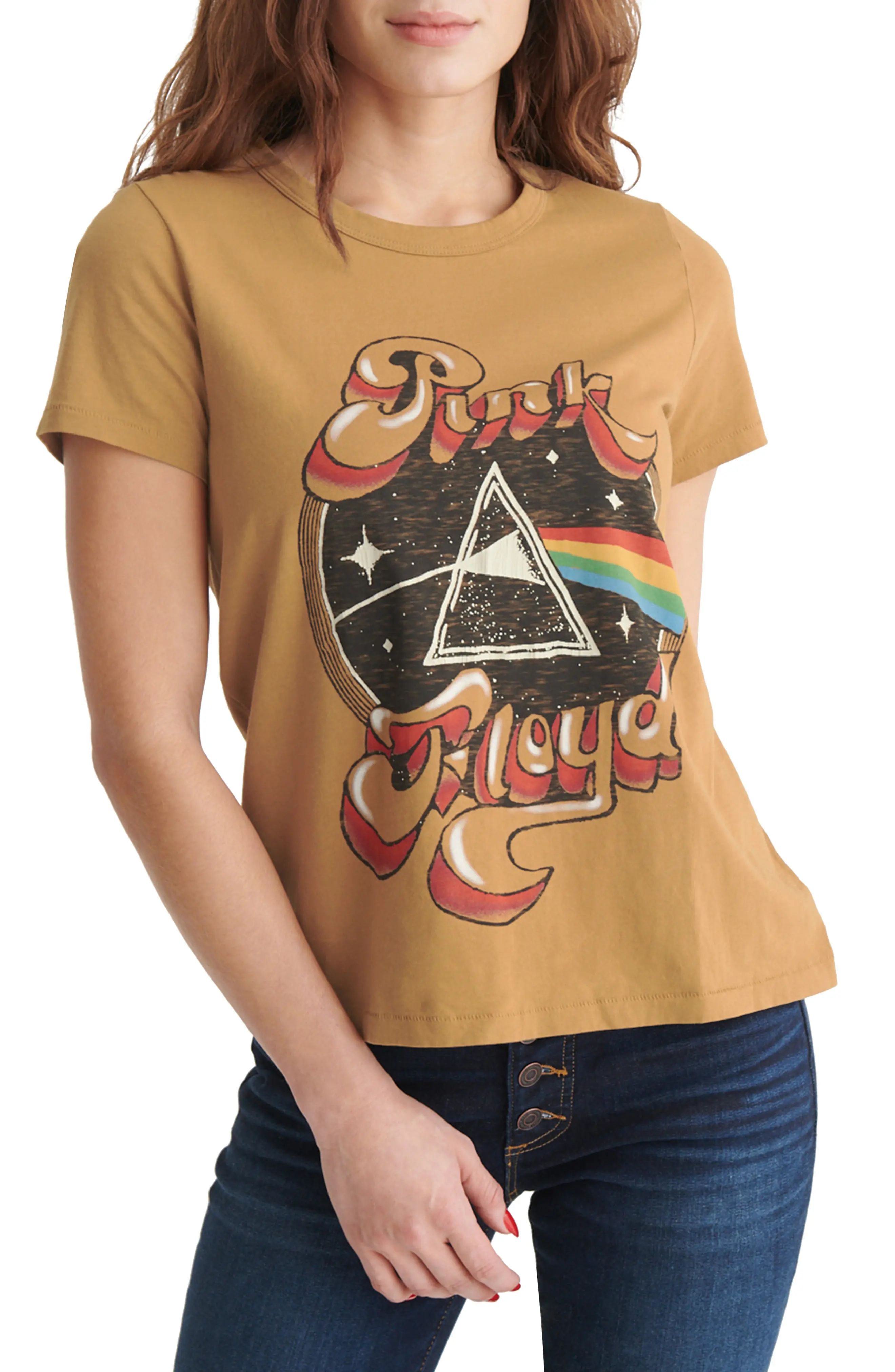 Women's Lucky Brand Pink Floyd Graphic Tee, Size XX-Large - Brown | Nordstrom