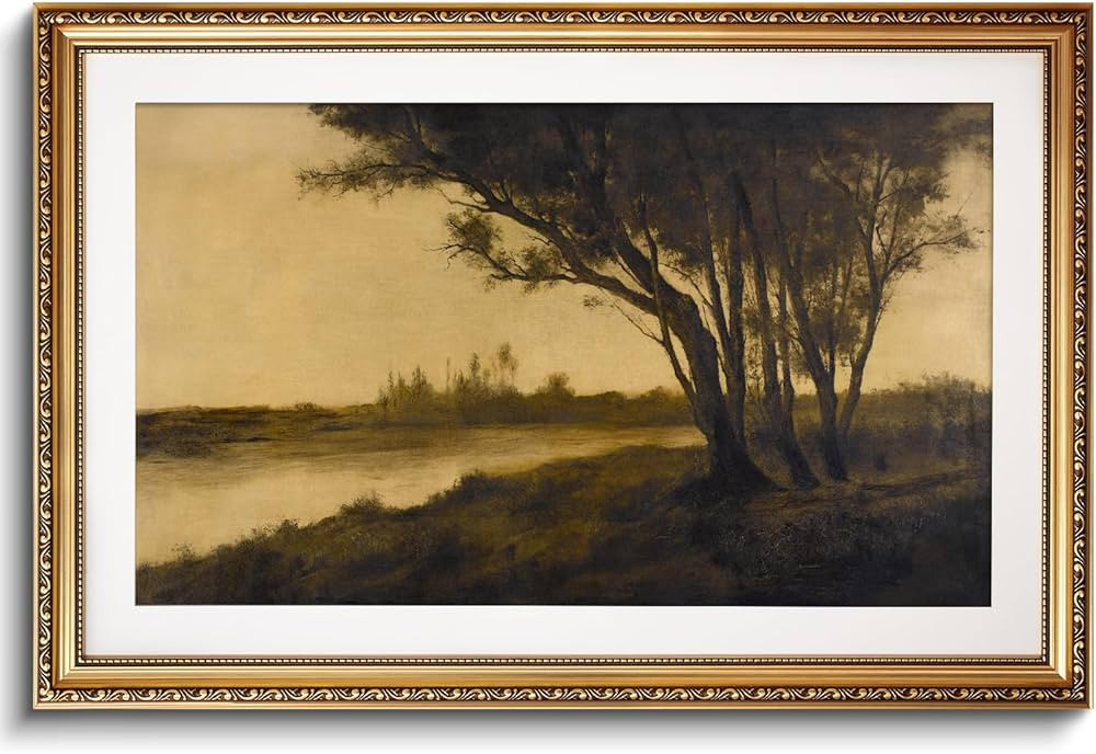 VIYYIEA Gold Framed Large Wall Art Canvas Print Countryside Landscape Home Decor Vintage Farmhous... | Amazon (US)
