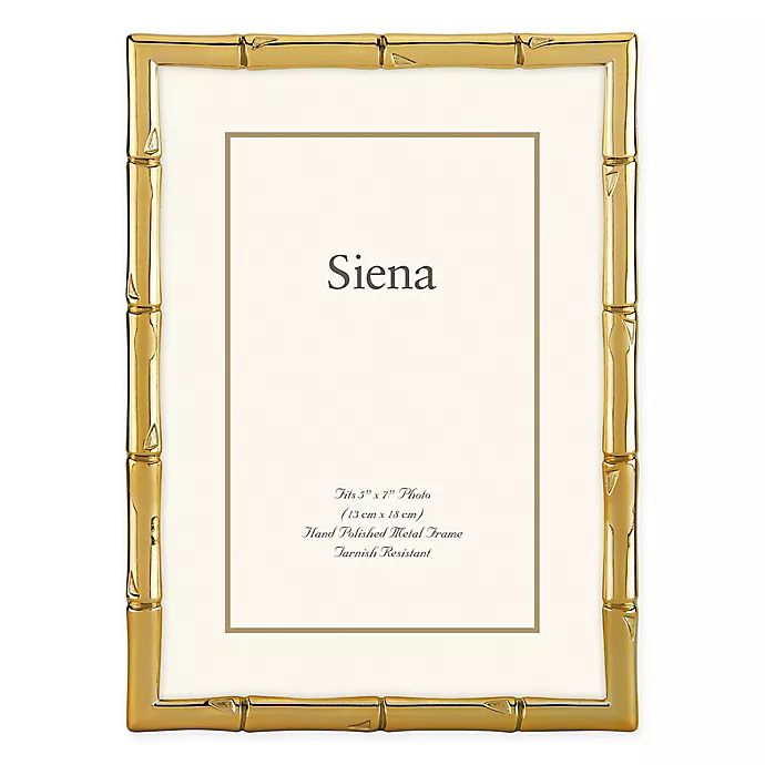 Siena Metallics Bamboo 5-Inch x 7-Inch Picture Frame in Gold | Bed Bath & Beyond