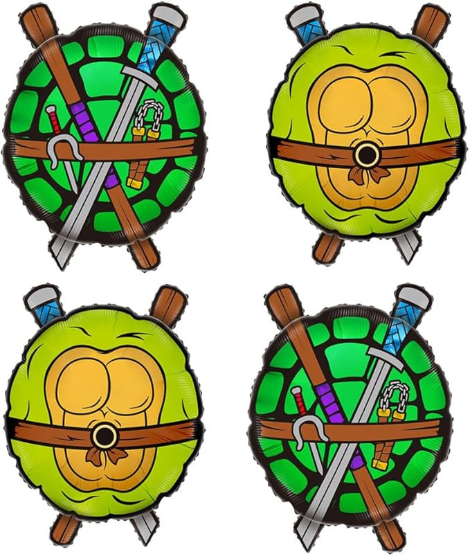 4pcs Turtle shell balloons Teenage Mutant Ninj.a Turtles balloons for kids birthday party decorat... | Amazon (US)