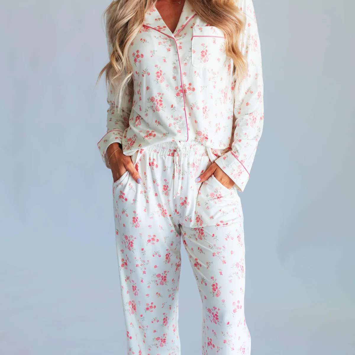 Women's Button Up Set In Quinn | Silks Design