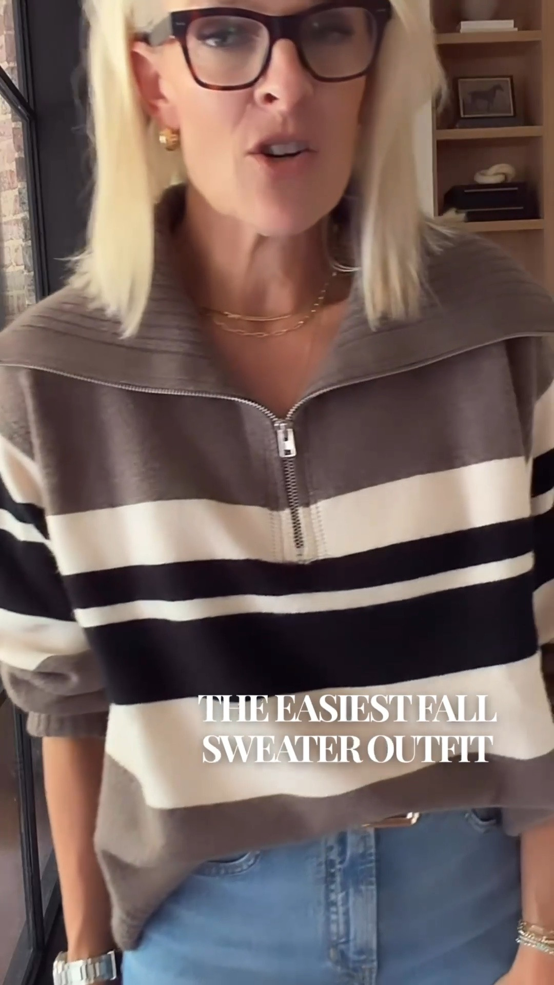 I love a sweater that can be the star of the outfit without making everything else complicated. This striped quarter-zip caught my eye immediately, especially in the chocolate brown, and I paired it with simple light-wash denim for an easy fall look.

Comfortable, classic, and easy to wear, that’s exactly what I look for in a fall sweater.

#LTKootd #LTKOver40 #LTKdayinmylife