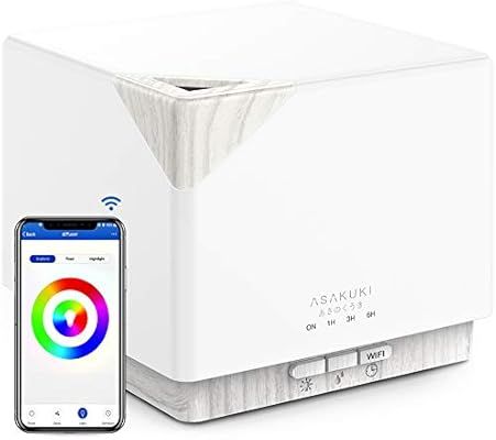ASAKUKI Smart Wi-Fi Essential Oil Diffuser, App Control Compatible with Alexa, 700ml Aromatherapy... | Amazon (US)