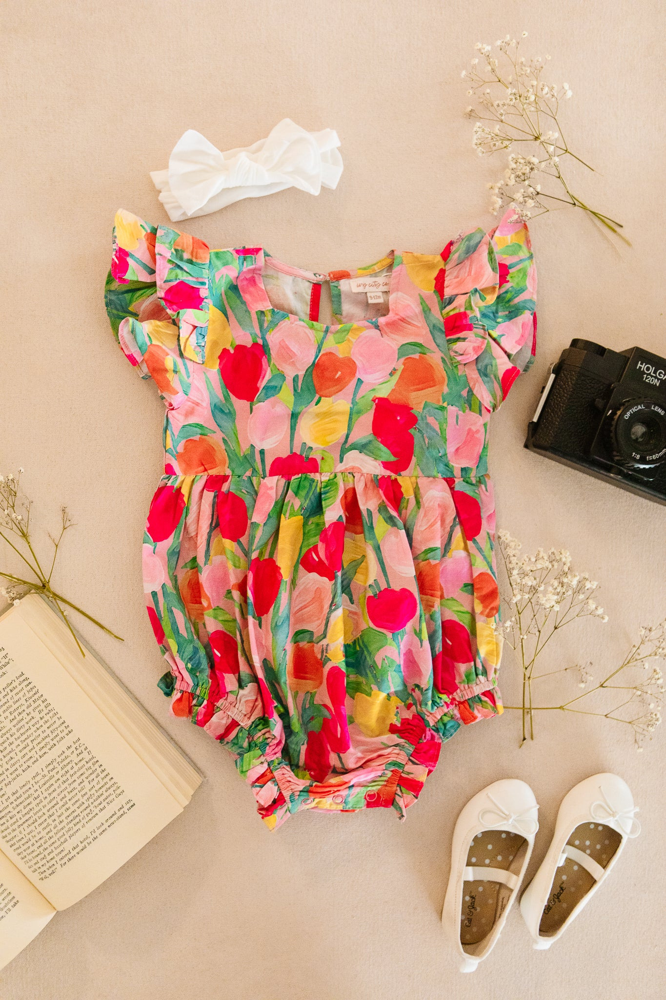 Baby Hattie Romper in Tulips | Ivy City Co