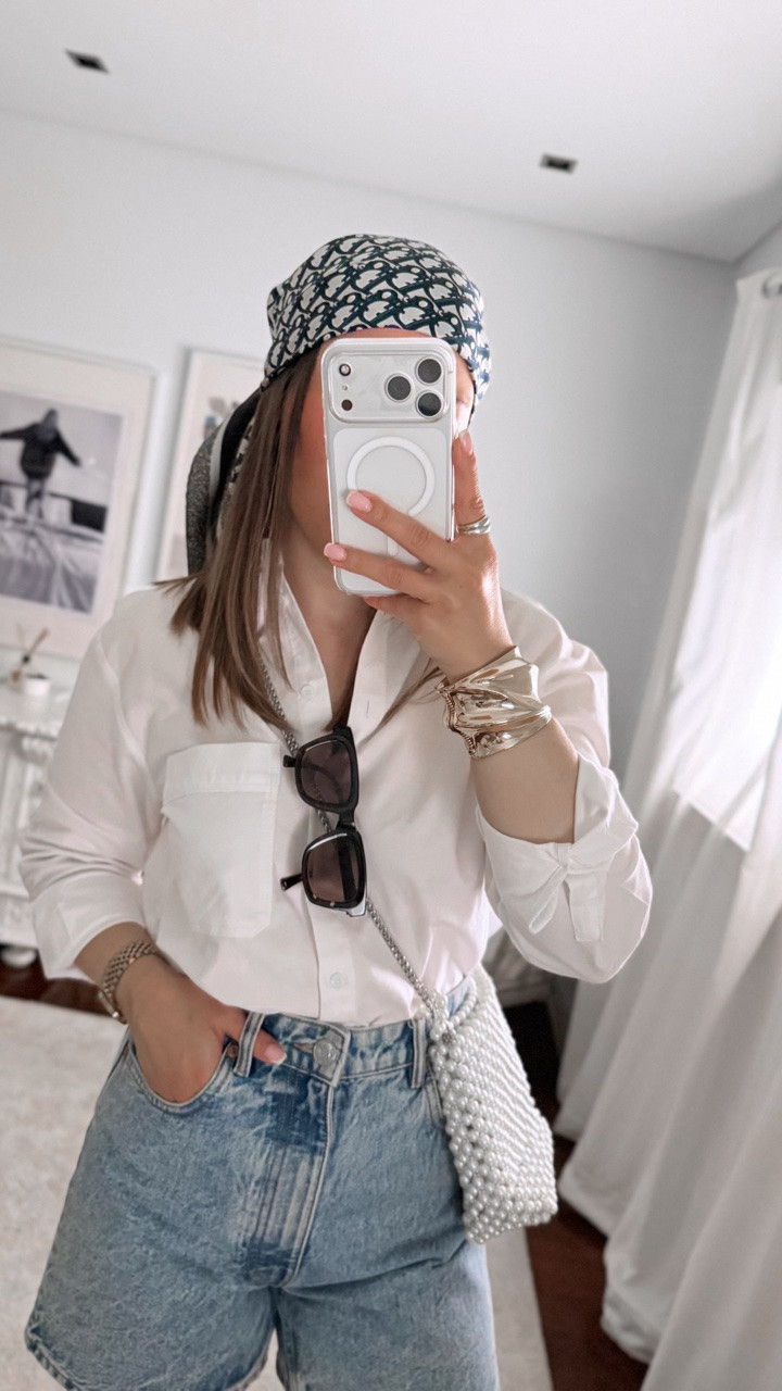 Can’t wait for warmer days…☀️☀️

Denim Shorts: @Zara  (old)
White Shirt: @zara (old)
Bag: @zara (old)
Flats: @raboesy 
Sunglasses: @hawkers
Silk scarf: @dior 

#outfıtinspo #springoutfits #roadto10k #pinterestinspo #springoutfit 

spring outfit - denim shorts - Dior scarf - oblique scarf - spring outfit - white shirt - mesh flats - spring vibes - pinterest - grwm - outfit inspiration - Zara - summer outfit - casual outfit - summer outfit

#LTKU #LTKSeasonal #LTKootd