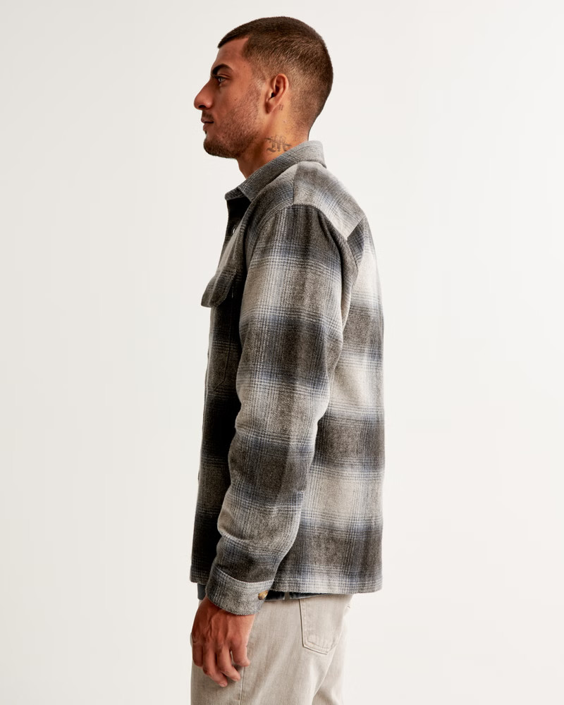 Heavyweight Flannel Shirt Jacket | Abercrombie & Fitch (US)