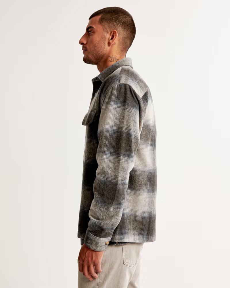 Heavyweight Flannel Shirt Jacket | Abercrombie & Fitch (US)