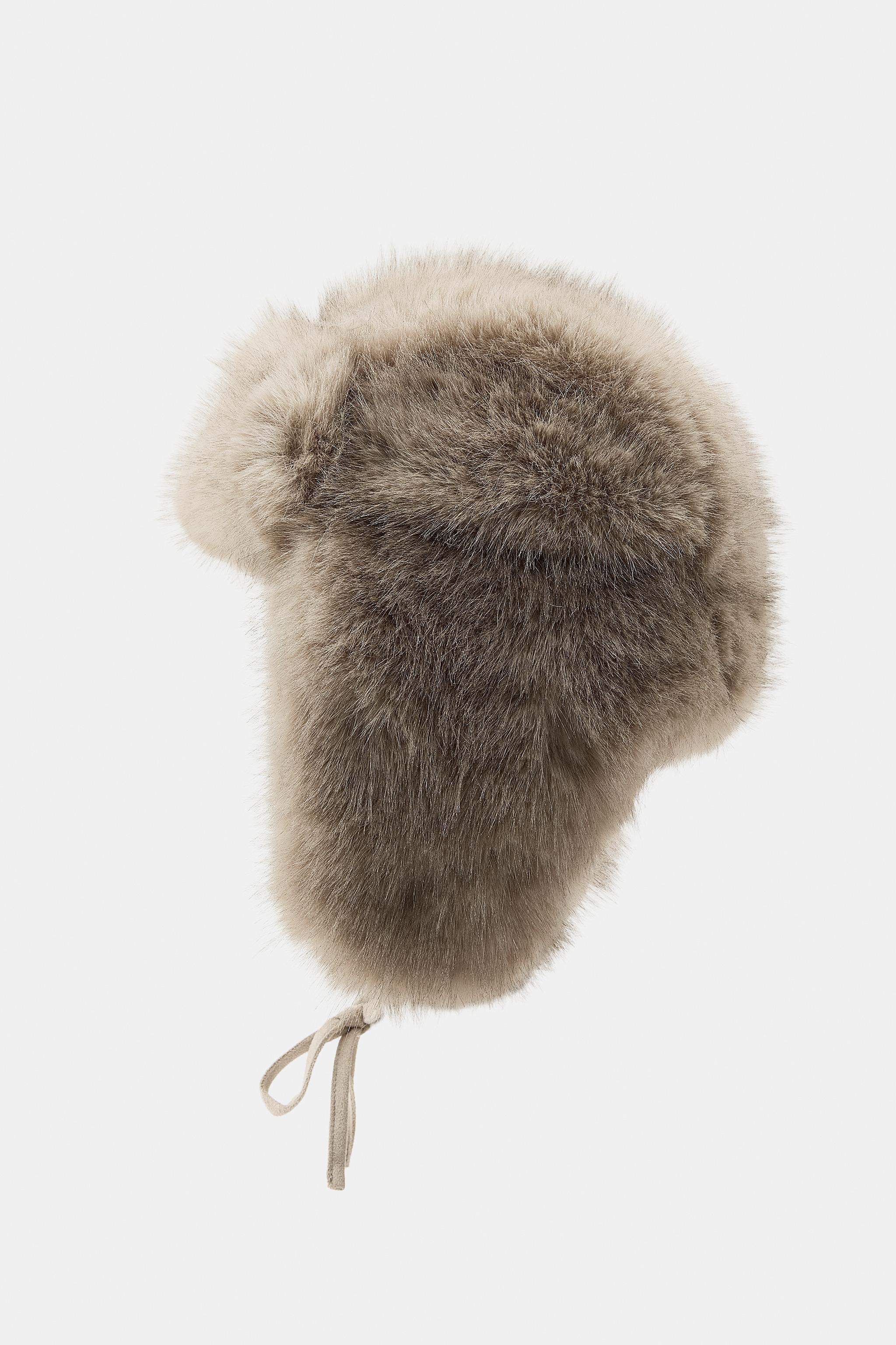 FAUX FUR AVIATOR HAT | Zara US