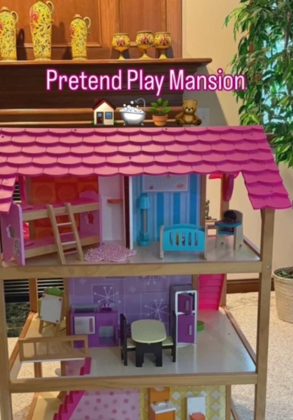 Pretend play mansion. Mansion doll house.