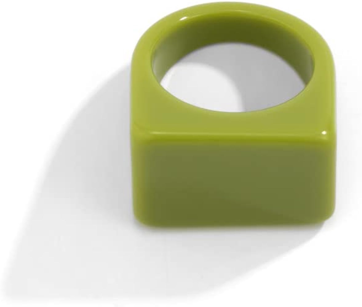 Acrylic Thick Ring Color Resin Daisy Flower Ring Retro Trend Simple Geometric Ring | Amazon (US)