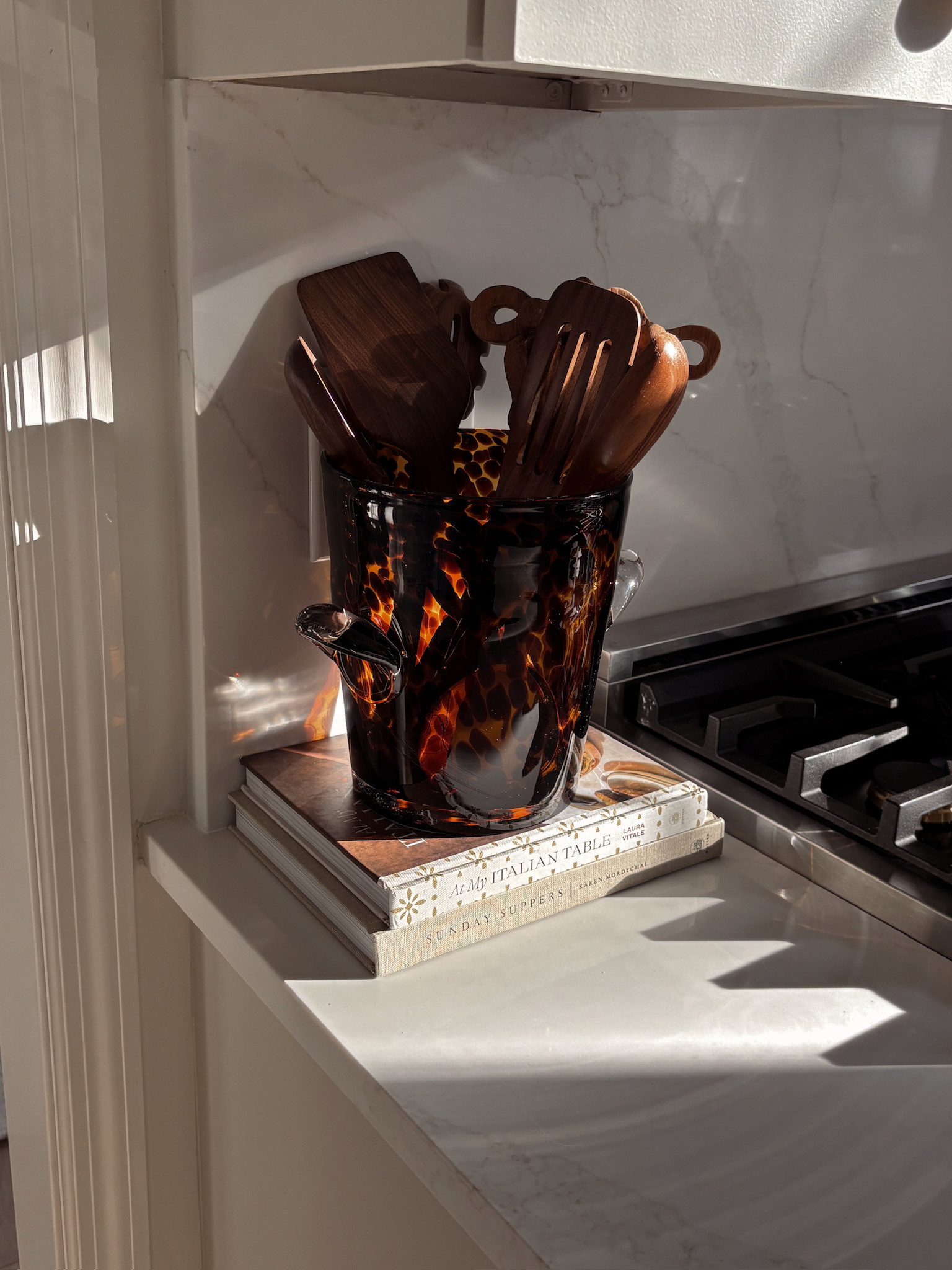 Using this ice bucket as a utensil holder and I love it even more🤎





kitchen decor, kitchen styling, utensil holder, kitchen organization, tortoise print, kitchen finds, countertop decor, home decor, fall decor, sidneymarieduke 

 #LTKHome