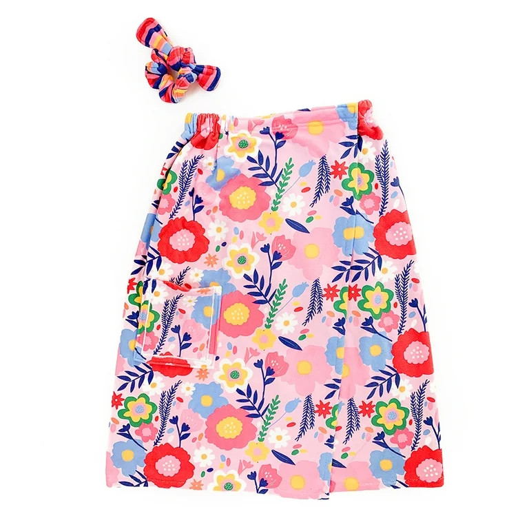Packed Party 'Flower Shop' Microfiber Towel Wrap & Scrunchie Set | Walmart (US)