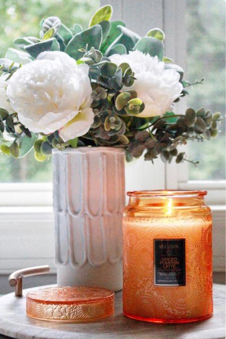 Can't get enough of pumpkin spice latte season? Me neither! I am obsessed with my new Voluspa Pumpkin Spice Latte candle so I can enjoy the smell of fall all day long. 

Fall candles | PSL | Pumpkin spice | Decorative candles | Desk decor | Fall decor | Fall decorating | Pumpkin candle | Festive gifts | Gift ideas | Candle lovers | Pumpkin spice lovers | Peonies | Lambs ear | Eucalyptus | marble tray | West Elm | Anthropologie | Amazon

#fall #pslseason #pumpkinspicelatte #psl #autumn #autumnvibes #autumnaesthetic #autumnleaves  #fallvibes #candles #candlelover 
#LTKunder50

#LTKfindsunder50 #LTKhome #LTKSeasonal