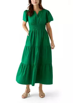 Women's Solid Waisted Midi Dress | Belk
