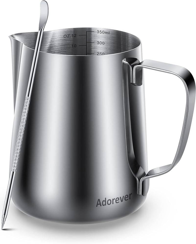 Milk Frothing Pitcher 350ml/600ml/900ml/1500ml (12oz/20oz/32oz/50oz) Steaming Pitchers Stainless ... | Amazon (US)