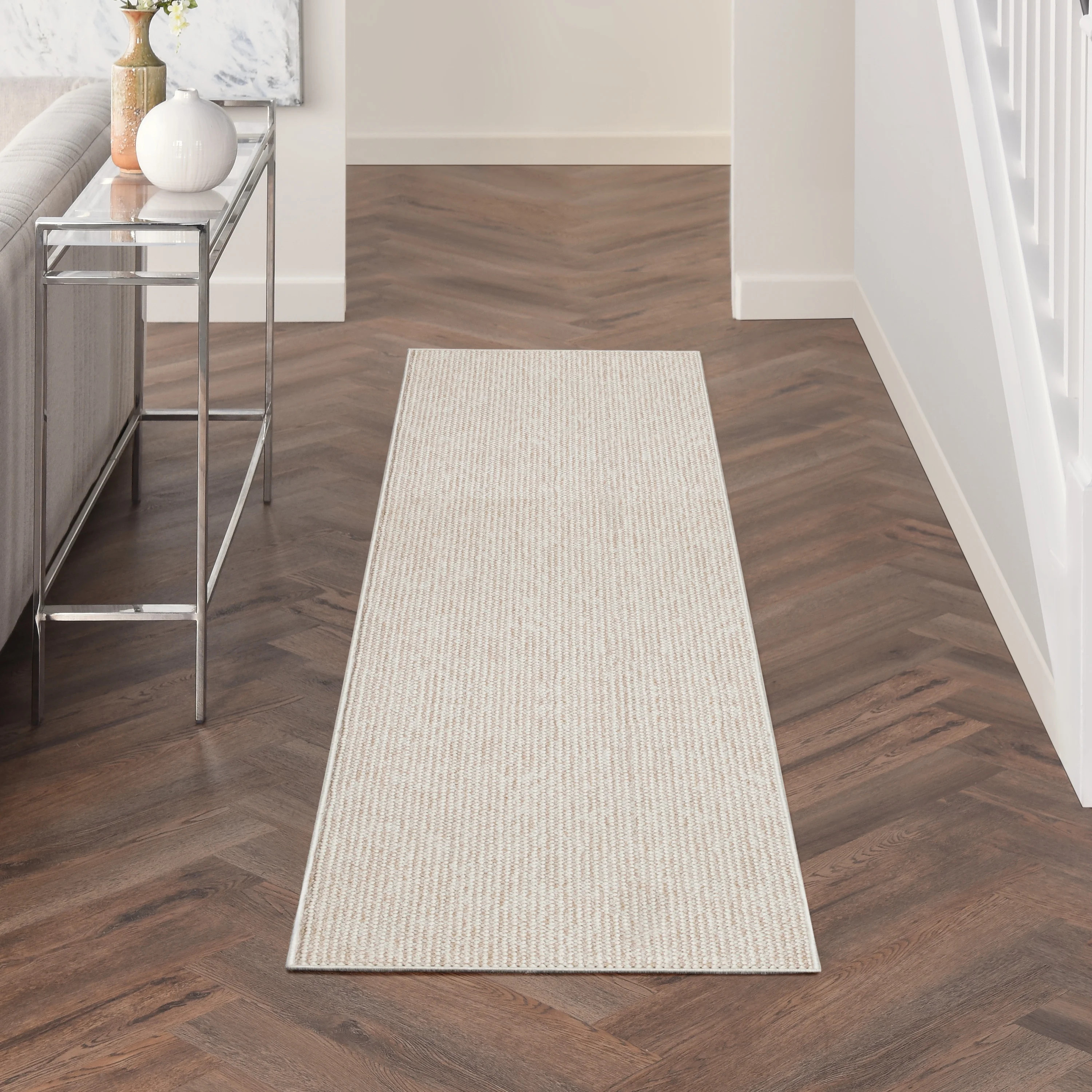 Nourison Textured Home All-over design Ivory Beige 2' x 6' Area Rug (2x6) | Walmart (US)
