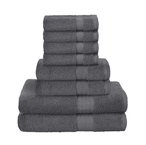 GLAMBURG Ultra Soft 8-Piece Towel Set - 100% Pure Ringspun Cotton, Contain 2 Oversized Bath Towel... | Walmart (US)