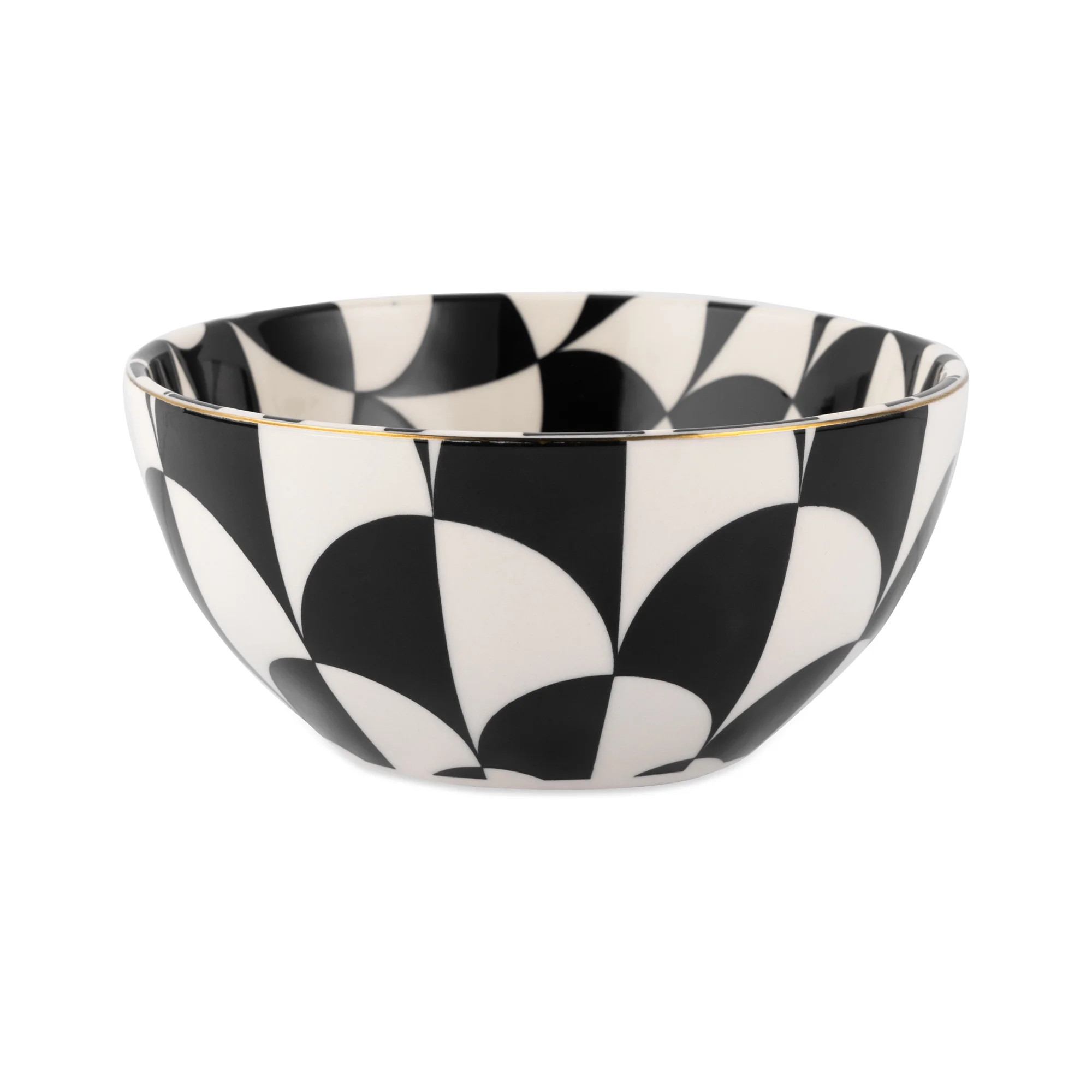 Thyme & Table Emmett Ceramic Cereal Bowl Black and White - Walmart.com | Walmart (US)