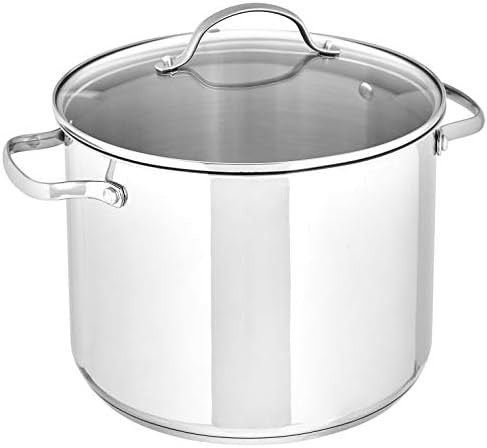 Amazon Basics Stainless Steel Stock Pot with Lid, 8 Quart, Even Heating, Easy to Clean, Silver | Amazon (US)