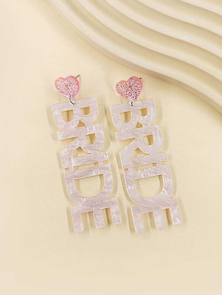 Heart Decor Letter Drop Earrings | SHEIN
